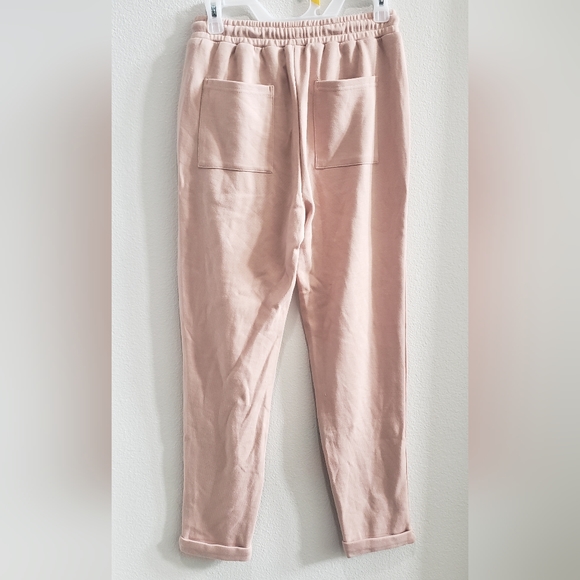 Women's pink elastic and draw string sweat pants - Picture 2 of 4